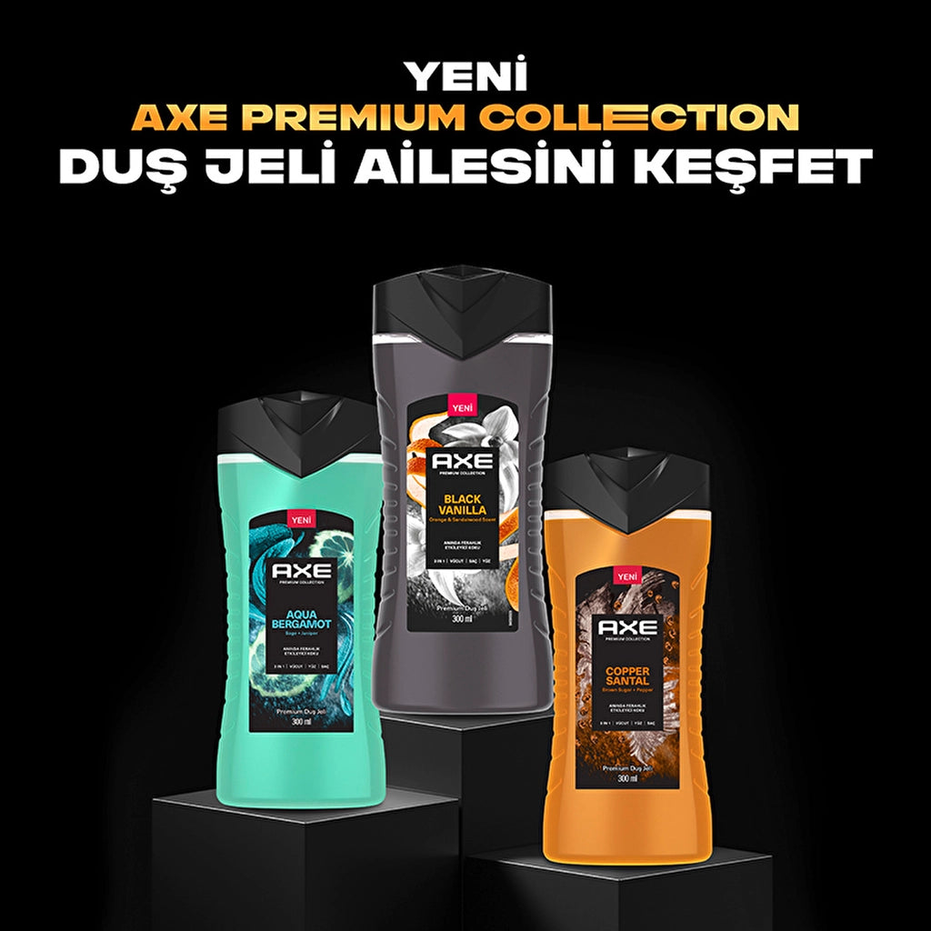 Axe Premium Collection Shower Gel Black Vanilla 3 in 1 Body Hair Face 300 ml