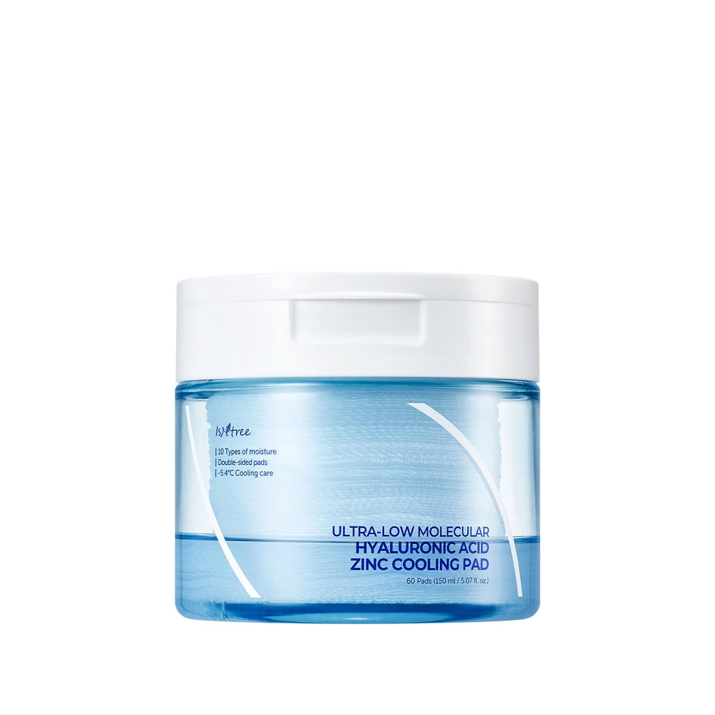Isntree Ultra Low Molecular Hyaluronic Acid and Zinc Content Tonic Pad 60 Pieces