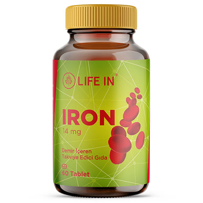 Life In Iron Food Supplement Containing Iron 60 Tablets 14mg