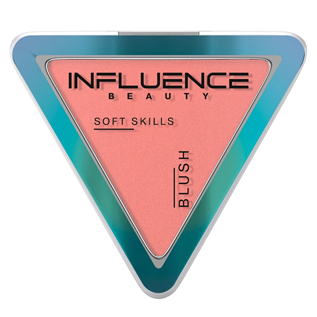 Influence Beauty Compact Blush Soft Skills Blush 03 Coral Crush - Buildable Compact Blush with Natural Finish
