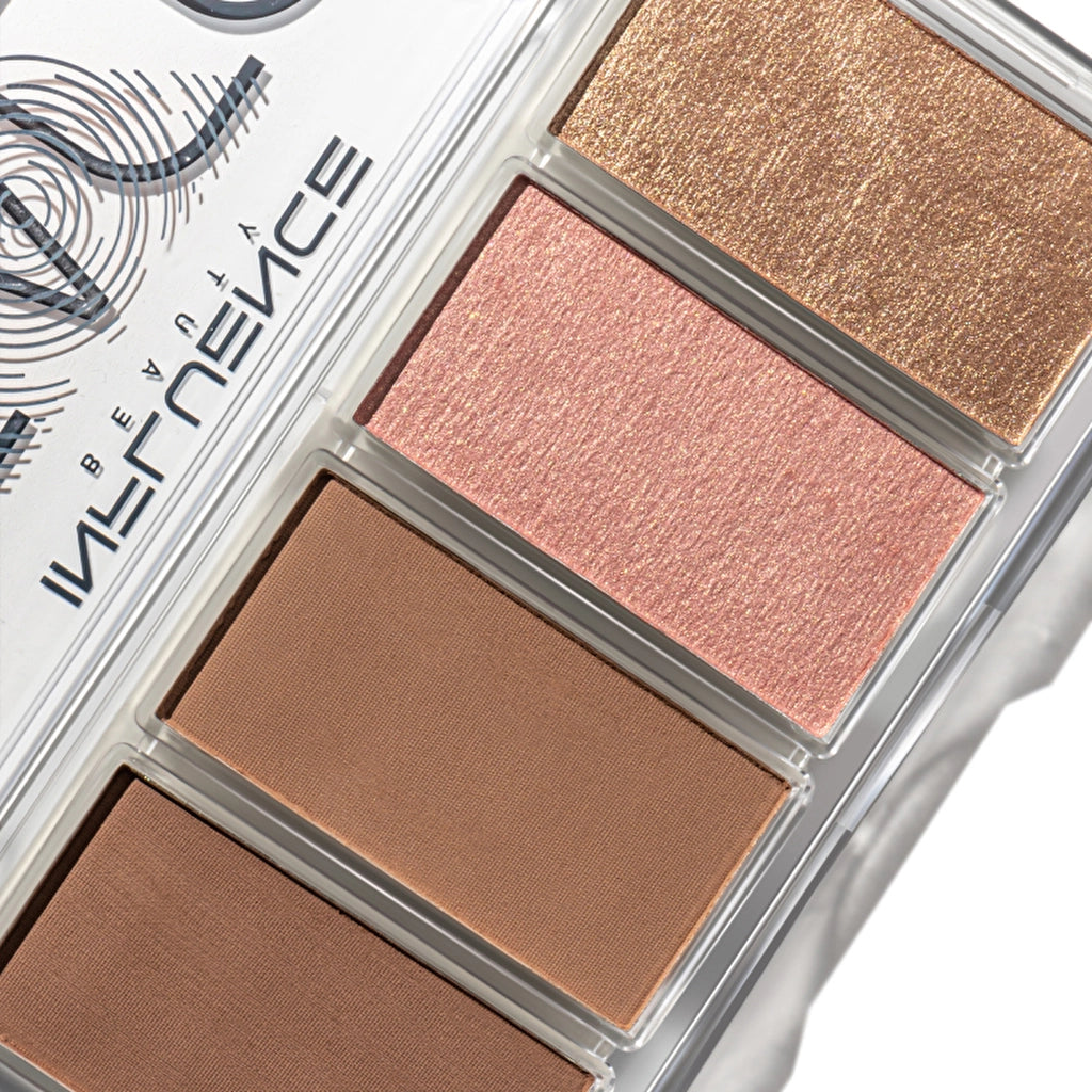 Influence Beauty Contour Palette Golden Decagon 01 Sculpt &amp; Glow - 4in1 Contour Palette with Highlighter
