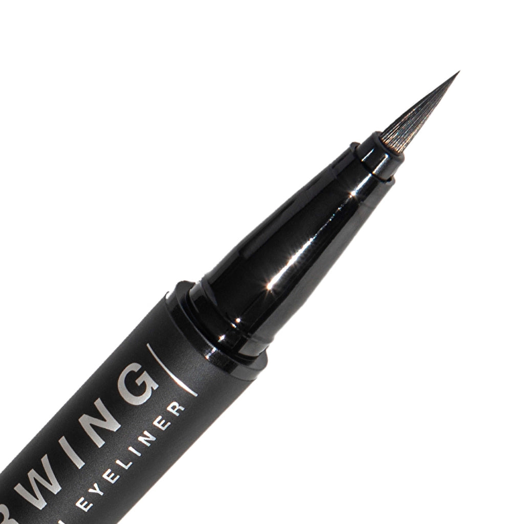 Influence Beauty Eyeliner with Brush Cyberwing 01 Jet Black - Precision Brush Eyeliner for Sharp Lines