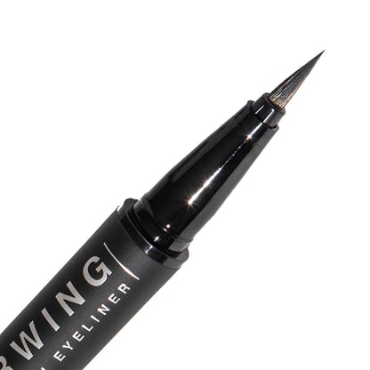 Influence Beauty Eyeliner with Brush Cyberwing 01 Jet Black - Precision Brush Eyeliner for Sharp Lines