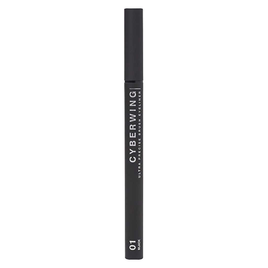 Influence Beauty Eyeliner with Brush Cyberwing 01 Jet Black - Precision Brush Eyeliner for Sharp Lines
