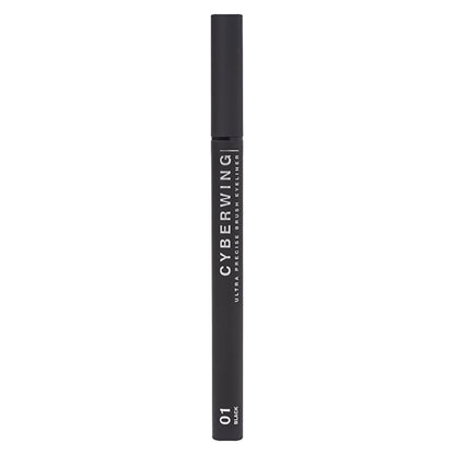 Influence Beauty Eyeliner with Brush Cyberwing 01 Jet Black - Precision Brush Eyeliner for Sharp Lines