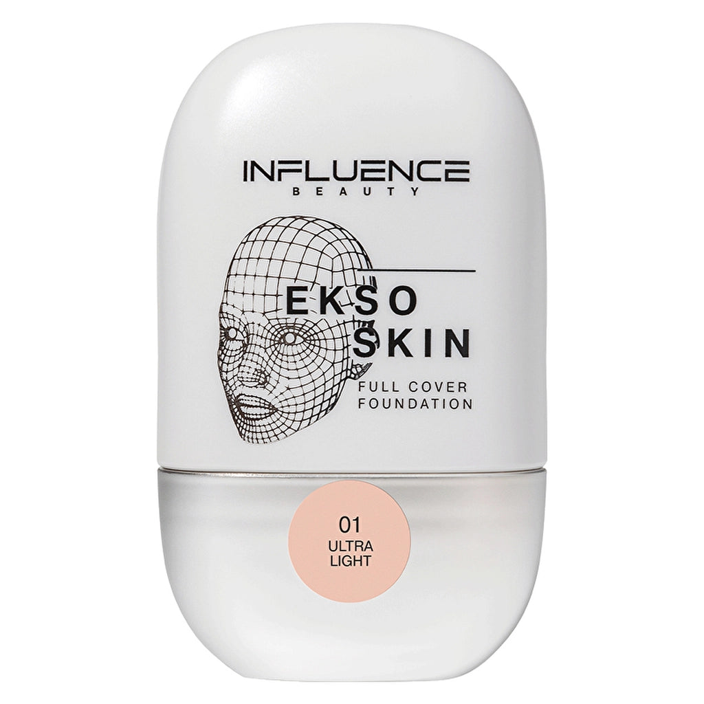 Influence Beauty Full Cover Foundation Ekso Skin 01 Alabaster - High-Coverage Foundation for Flawless Complexion