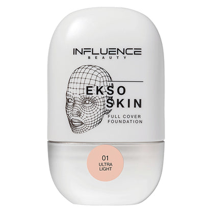 Influence Beauty Full Cover Foundation Ekso Skin 01 Alabaster - High-Coverage Foundation for Flawless Complexion