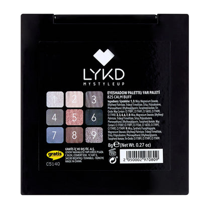 LYKD 9-Piece Eyeshadow Palette 825 Calm Buff