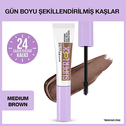 Maybelline New York Super Lock Brow Glue Eyebrow Fixing Mascara Medium Brown