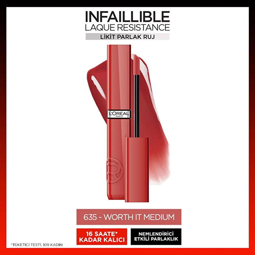 Loreal Paris Infaillible Laque Resistance Liquid Shiny Lipstick 550 Noir Cherry