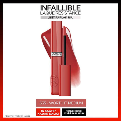 Loreal Paris Infaillible Laque Resistance Liquid Shiny Lipstick 550 Noir Cherry