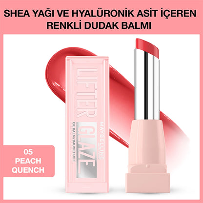 Maybelline New York Lifter Glaze Colored Lip Balm with Shea Butter and Hyaluronic Acid 04 Cherry Swirl