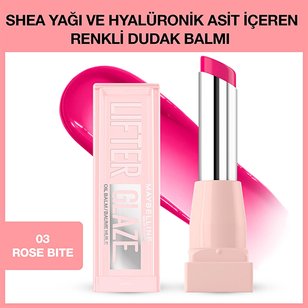 Maybelline New York Lifter Glaze Colored Lip Balm with Shea Butter and Hyaluronic Acid 08 Acai Glaze