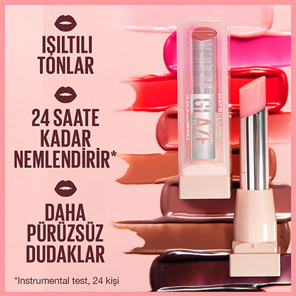 Maybelline New York Lifter Glaze Colored Lip Balm with Shea Butter and Hyaluronic Acid 09 Latte Crush