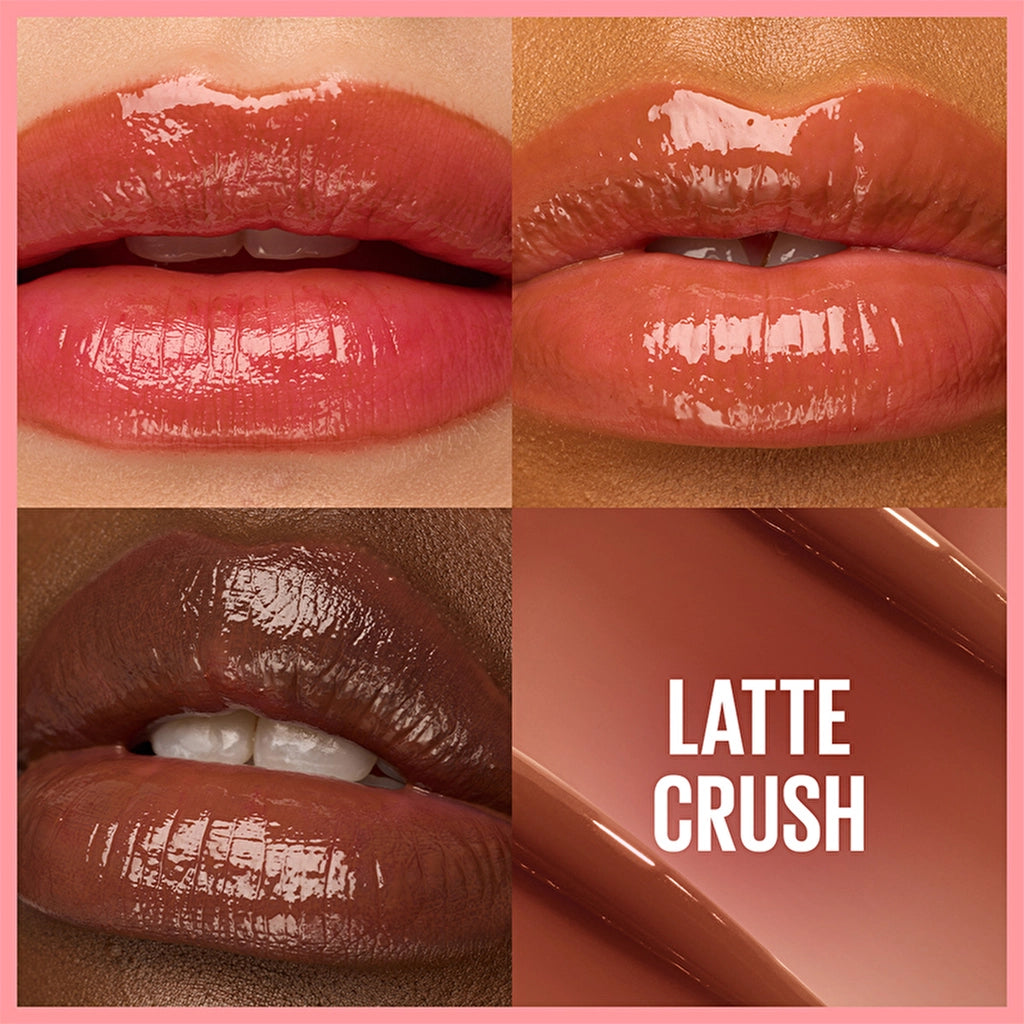 Maybelline New York Lifter Glaze Colored Lip Balm with Shea Butter and Hyaluronic Acid 09 Latte Crush