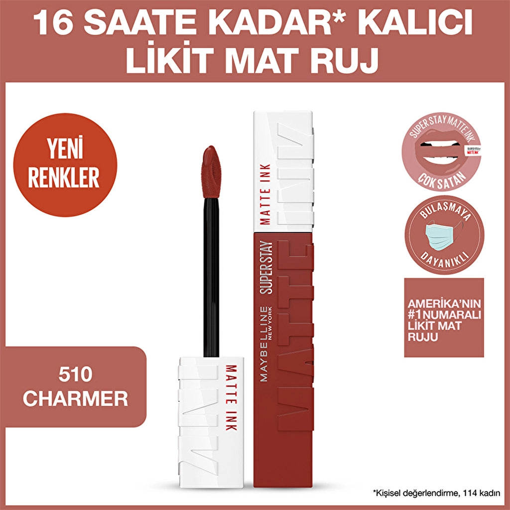 Maybelline New York Super Stay Matte Ink Liquid Matte Lipstick 510 Charmer