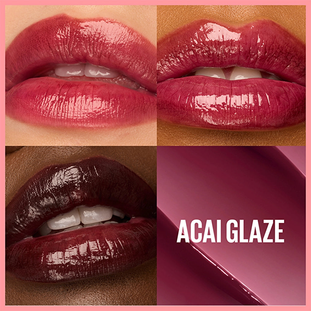 Maybelline New York Lifter Glaze Colored Lip Balm with Shea Butter and Hyaluronic Acid 08 Acai Glaze
