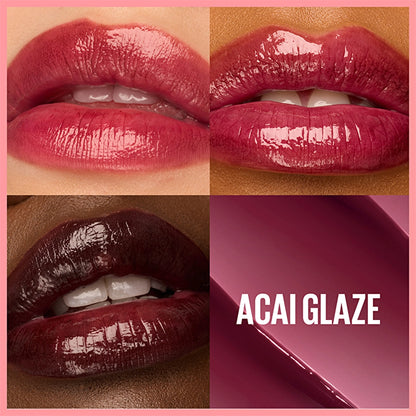 Maybelline New York Lifter Glaze Colored Lip Balm with Shea Butter and Hyaluronic Acid 08 Acai Glaze
