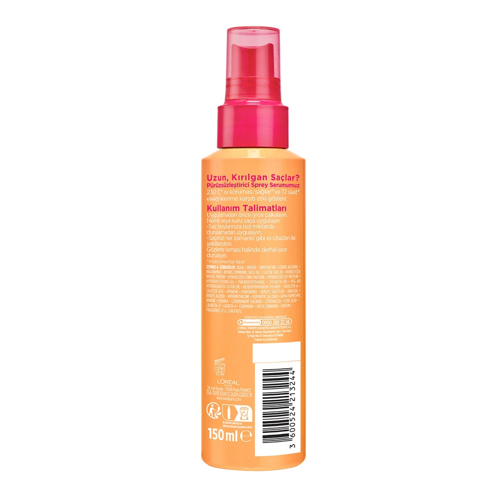Loreal Paris Elseve Dream Long 230 Degree Heat Protective &amp; Smoothing Spray Serum 150 ml