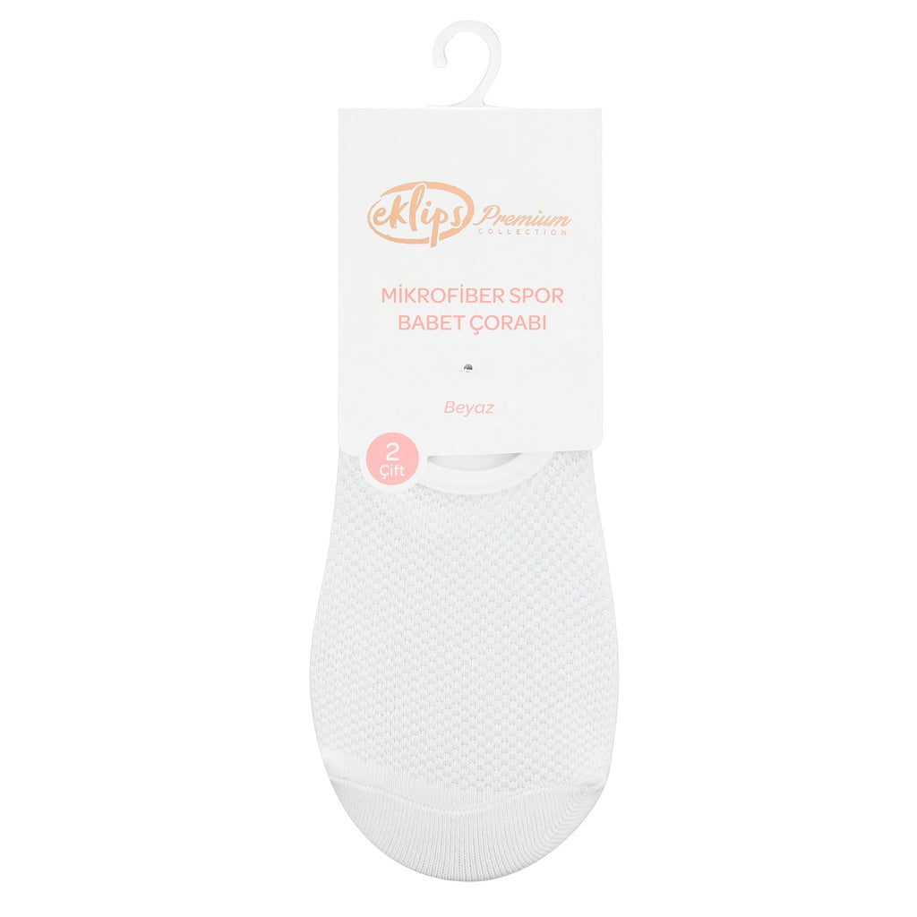 Eklips Premium Micro White Ballerina Socks 2-pack