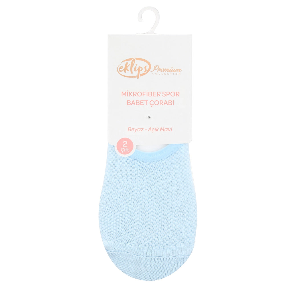 Eklips Premium Micro Blue White Ballerina Socks 2-pack