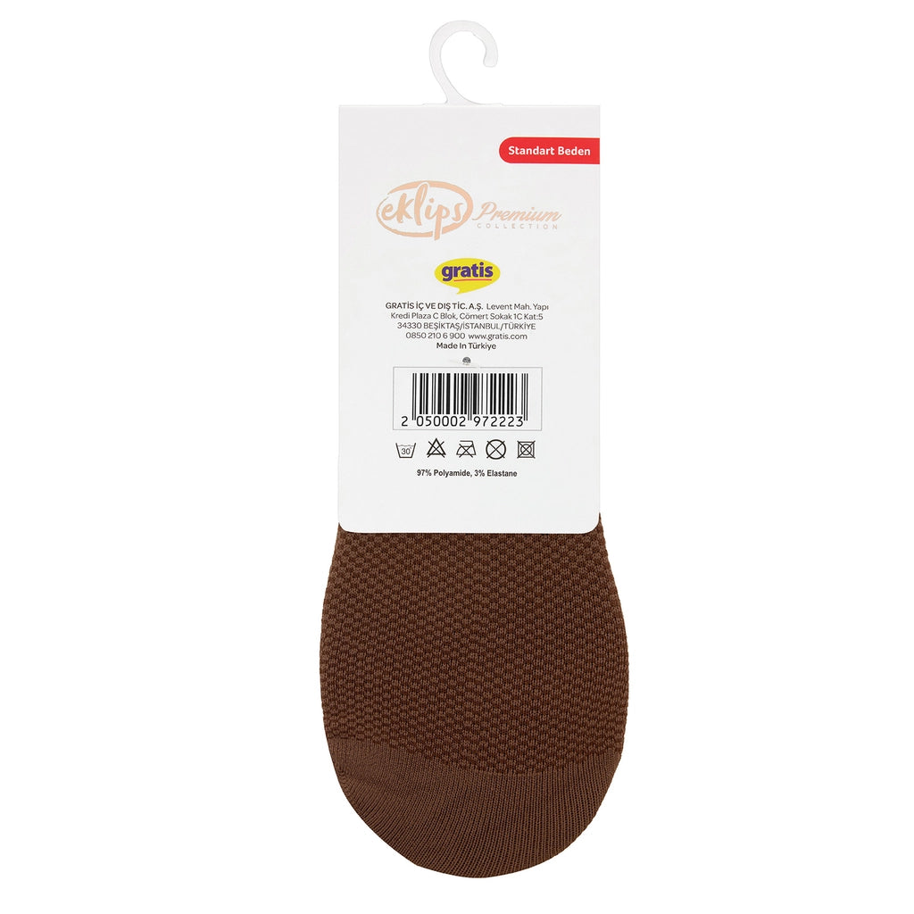 Eklips Premium Micro Brown Ballerina Socks 2-Piece