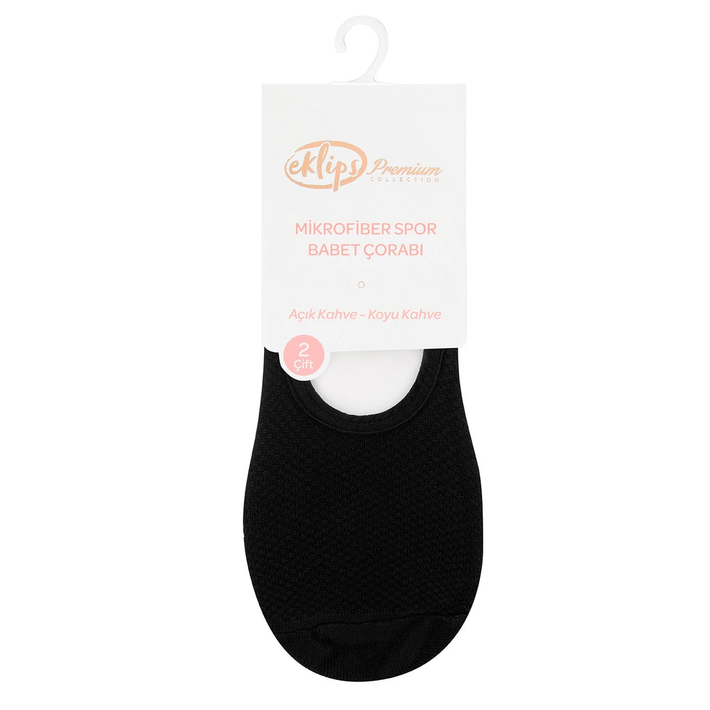 Eklips Premium Micro Black and White Ballerina Socks 2-Piece