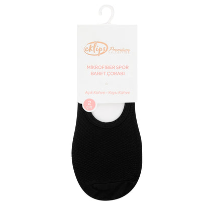 Eklips Premium Micro Black and White Ballerina Socks 2-Piece