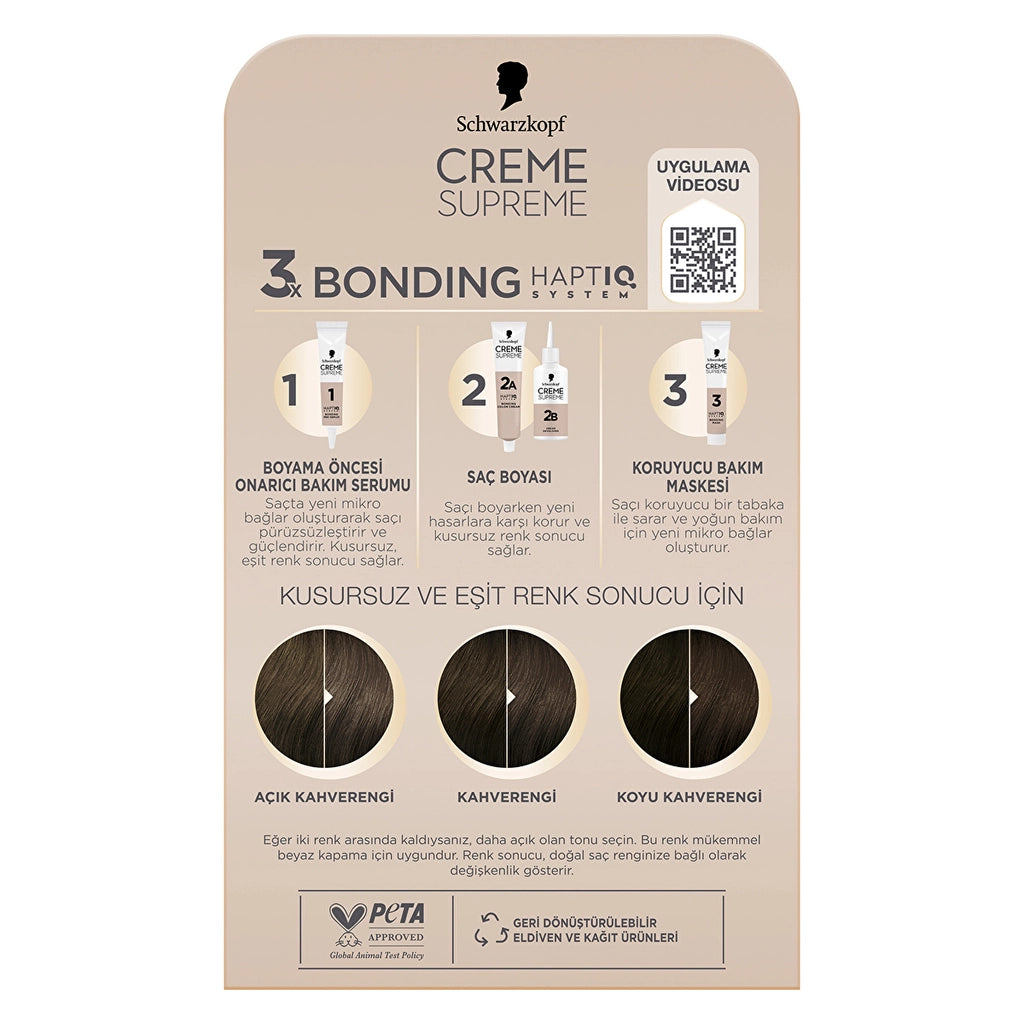 Schwarzkopf Creme Supreme Intensive Care Full Kit Hair Dye 5-1 Cold Brown