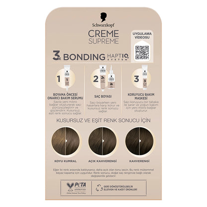 Schwarzkopf Creme Supreme Intensive Care Full Kit Hair Dye 6-16 Ashy Cold Light Brown