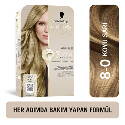 Schwarzkopf Creme Supreme Intensive Care Full Kit Hair Dye 1-1 Cold Black