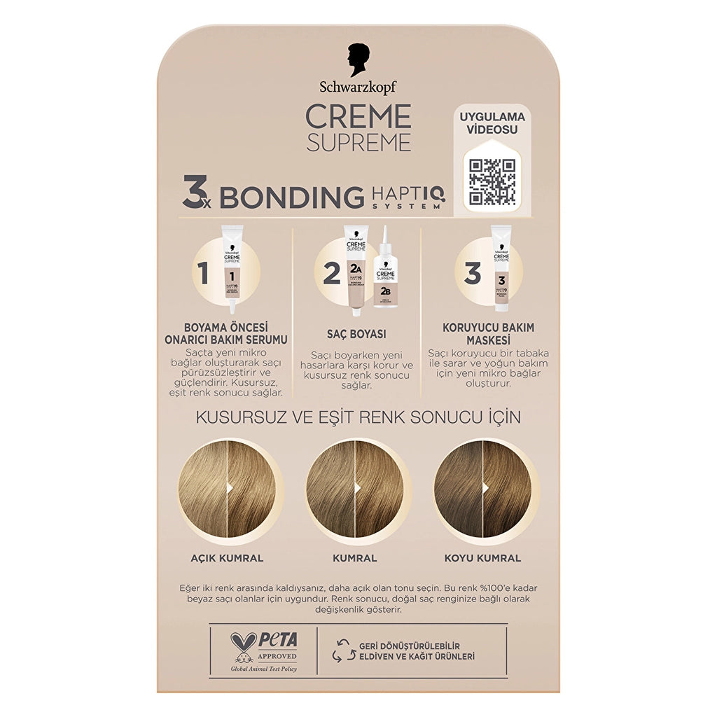 Schwarzkopf Creme Supreme Intensive Care Full Kit Hair Dye 8-0 Dark Blonde