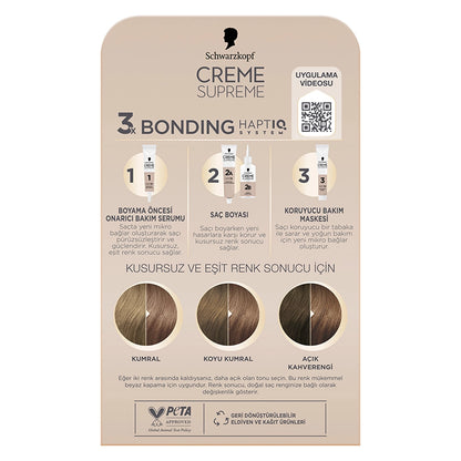 Schwarzkopf Creme Supreme Intensive Care Full Kit Hair Dye 7-16 Ashy Cold Auburn