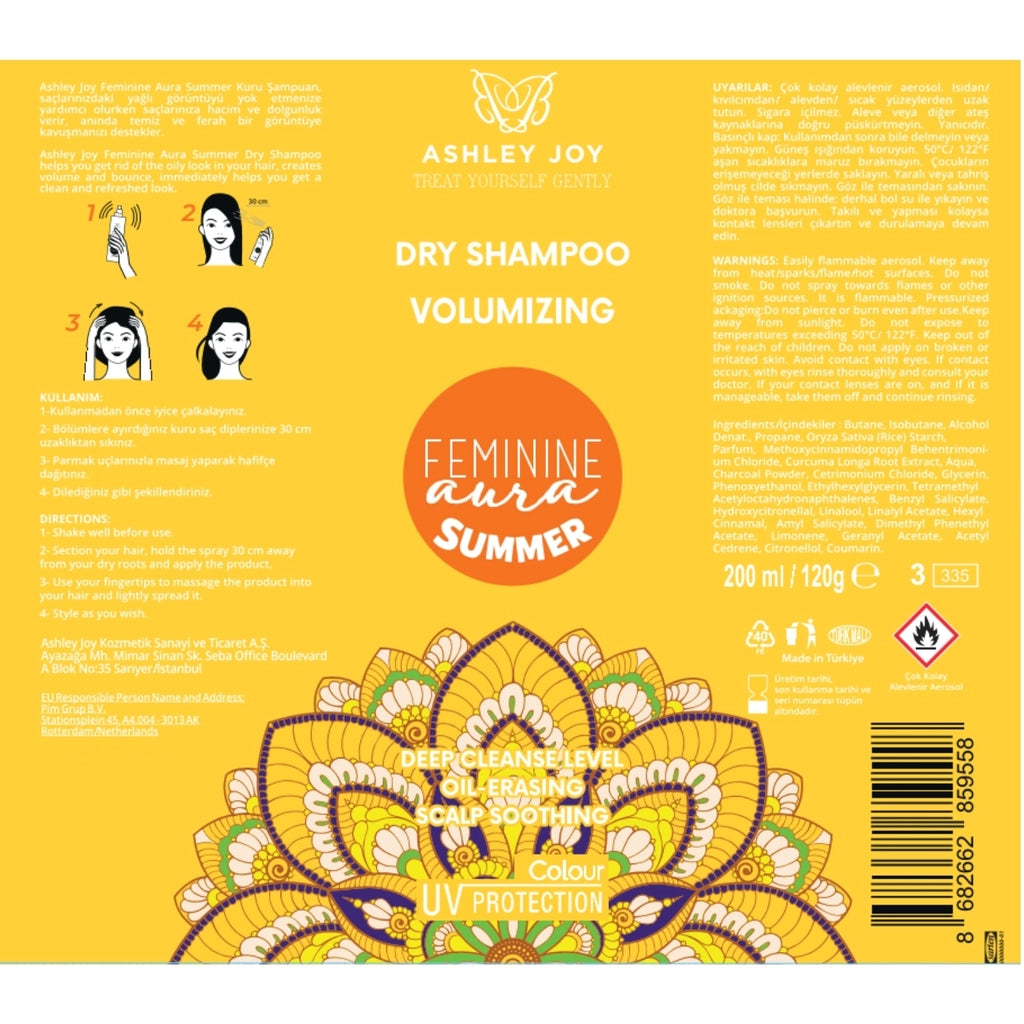 Ashley Joy Feminine Aura Summer Hair Perfume Effective Dry Shampoo 200 ml