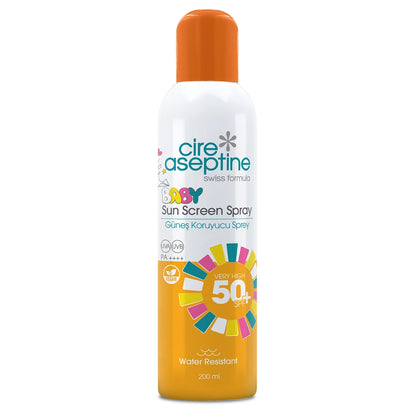Cire Aseptine Transparent Aerosol Spray Cream Children &amp; Sensitive 50 SPF 200 ml
