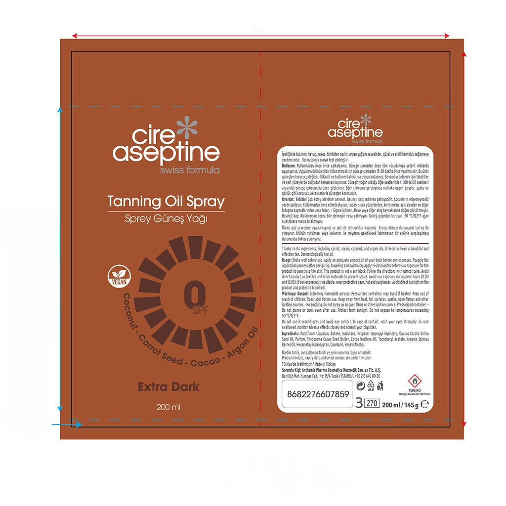 Cire Aseptine Transparent Aerosol Spray Sun Oil 0 SPF 200 ml