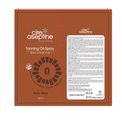 Cire Aseptine Transparent Aerosol Spray Sun Oil 0 SPF 200 ml