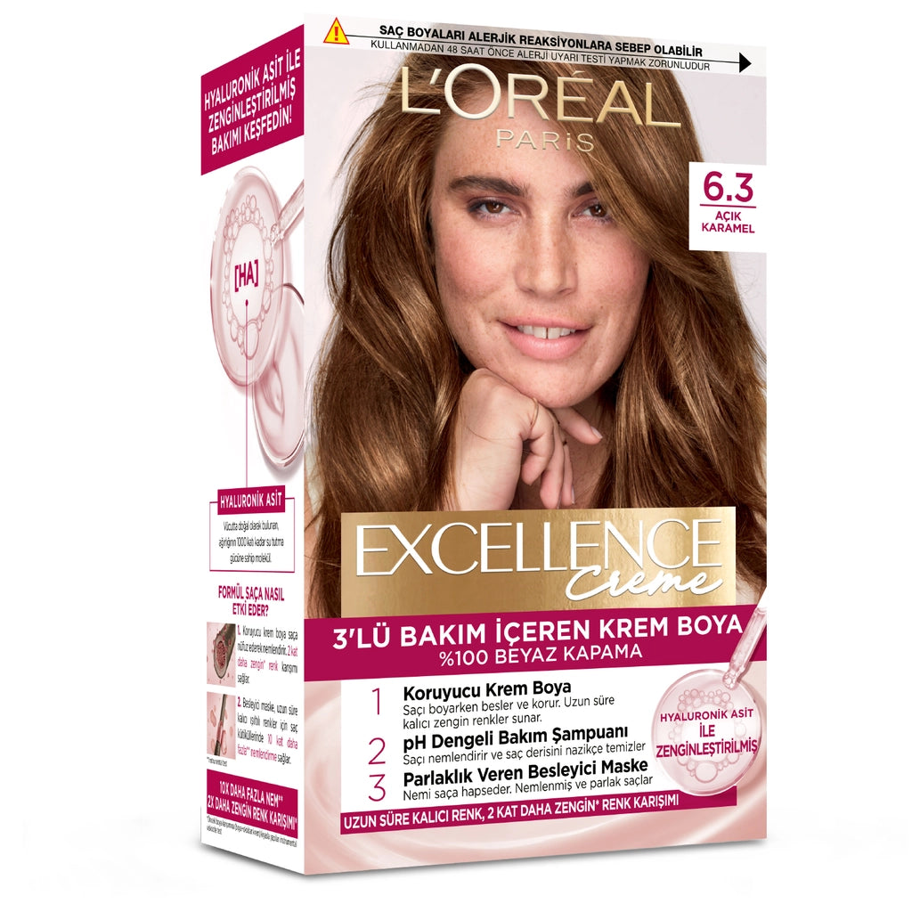 Loreal Paris Excellence Creme Hair Dye - 6.3 Light Caramel