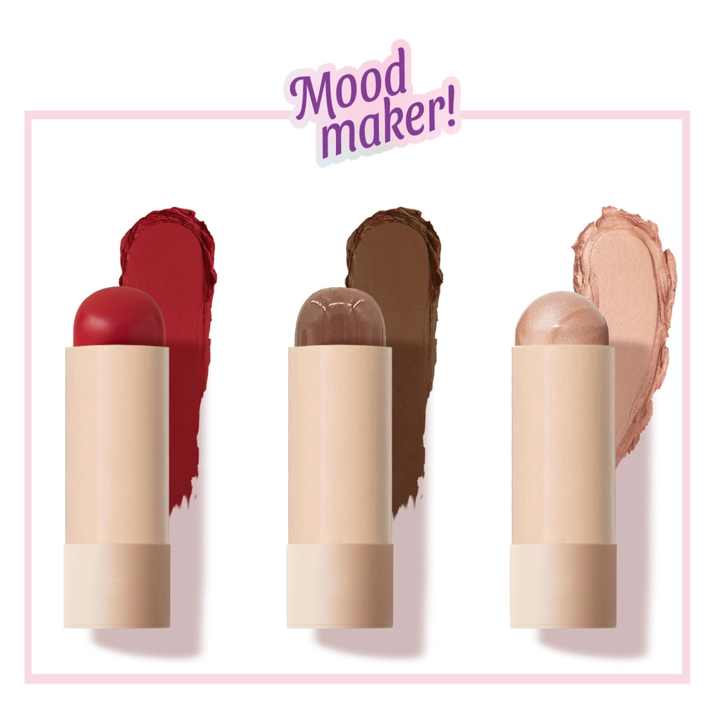 New Well Mood Baker! Makeup Set Stick Blush - Stick Contour - Stick Highlighter (Set of 3)