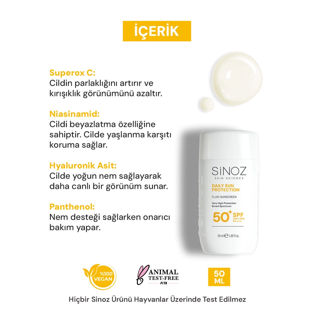 Sinoz Daily Use SPF50+ Fluid Sun Cream 50 ml