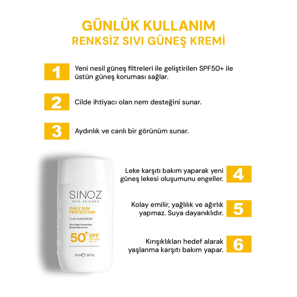 Sinoz Daily Use SPF50+ Fluid Sun Cream 50 ml