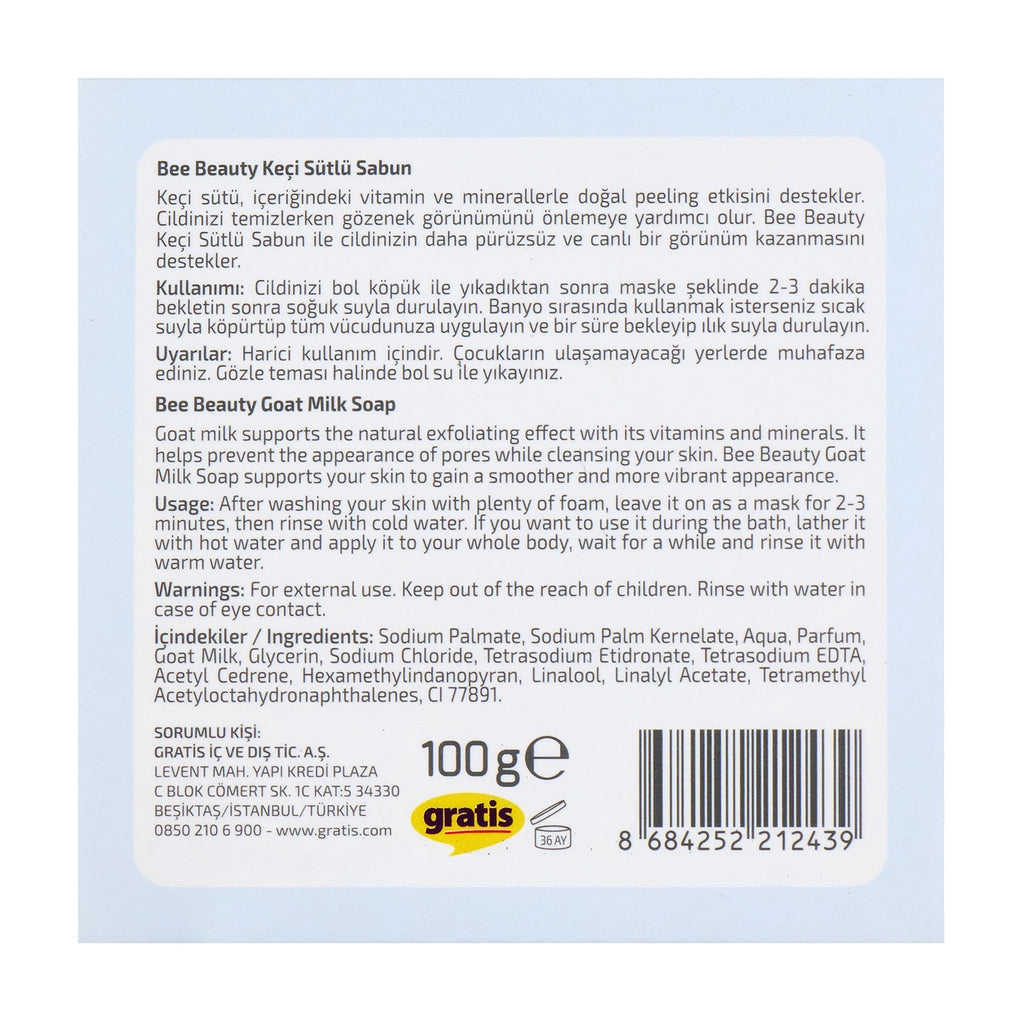 Bee Beauty Goat Milk Soap Bar 100 gr
