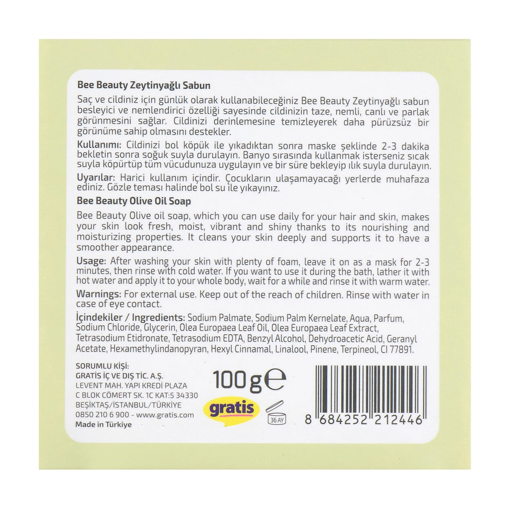 Bee Beauty Olive Oil Soap Bar 100 gr