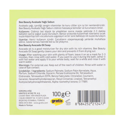 Bee Beauty Avocado Oil Soap Bar 100 gr