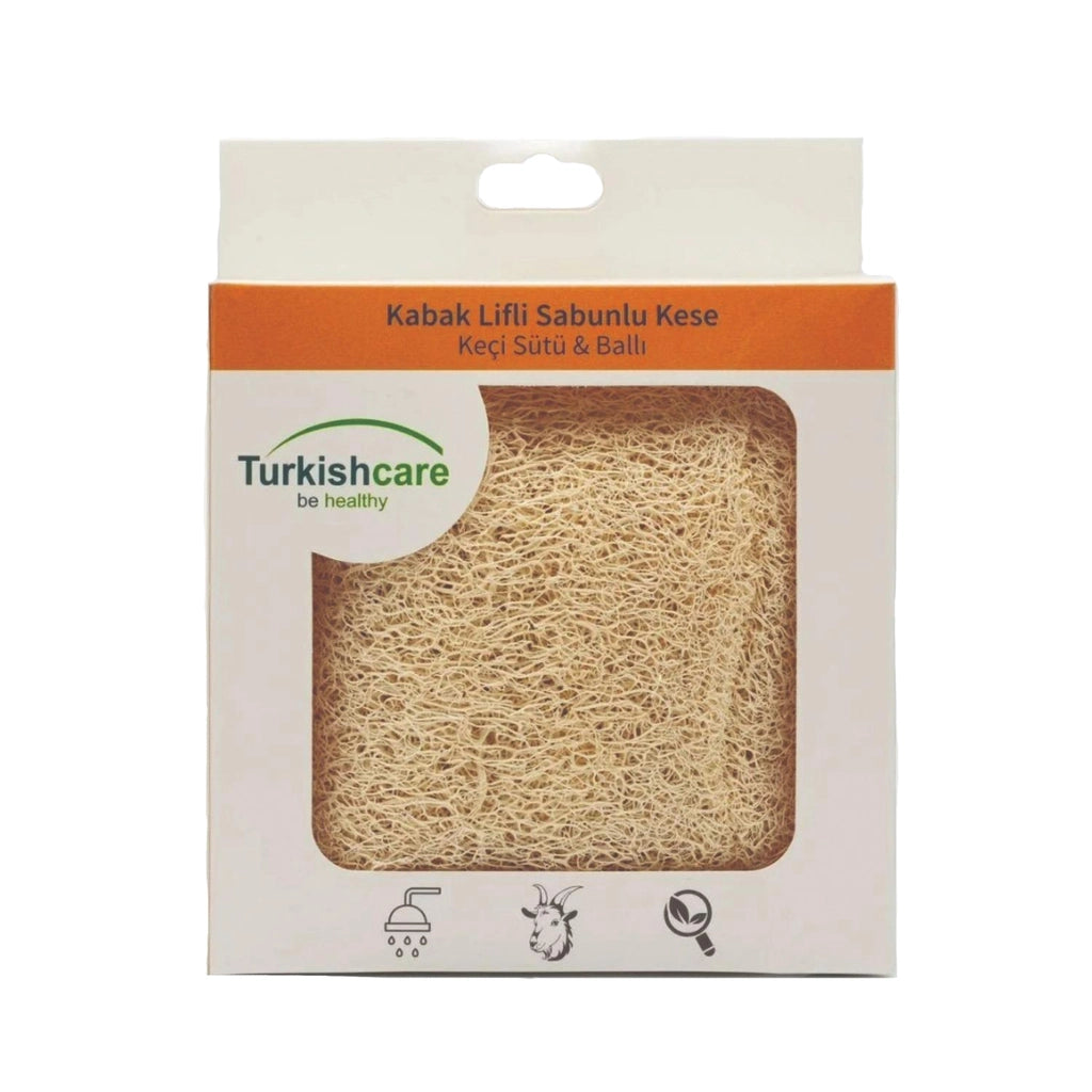 Turkishcare Pumpkin Fiber Soap Pouch with Goat Milk &amp; Honey