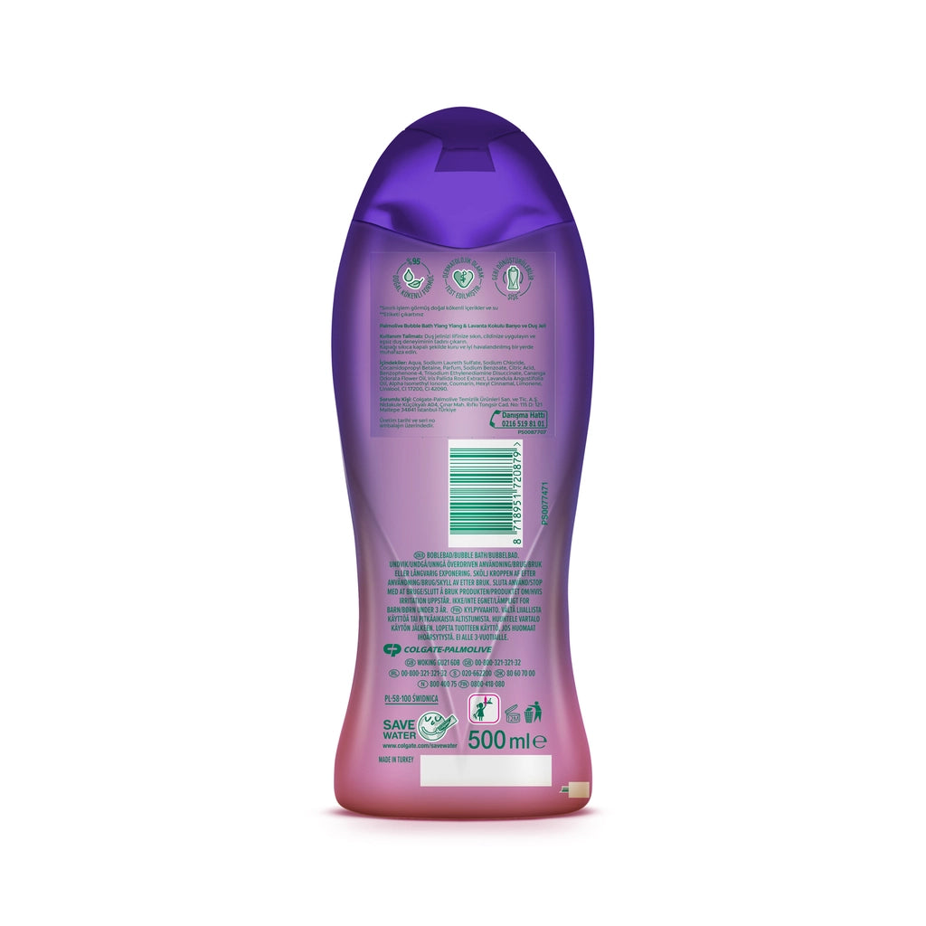 Palmolive Bubble Bath Bath and Shower Gel Ylang Ylang &amp; Lavender Scented 500 ml