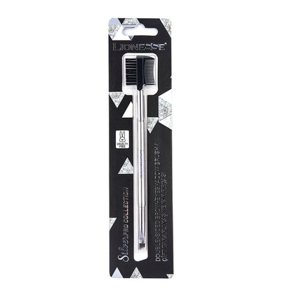 Lionesse Silver Collection Double Sided Eyebrow and Eyeshadow Brush