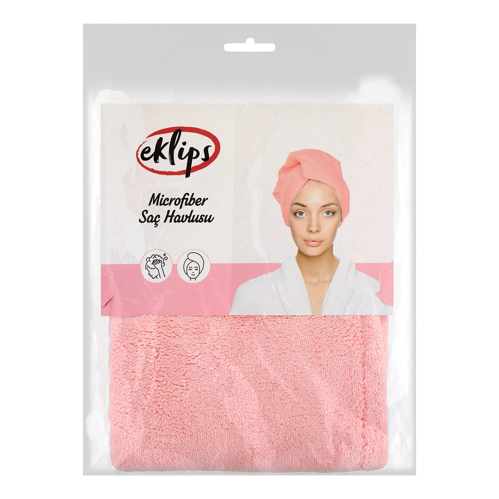 Eklips Pink Microfiber Hair Towel