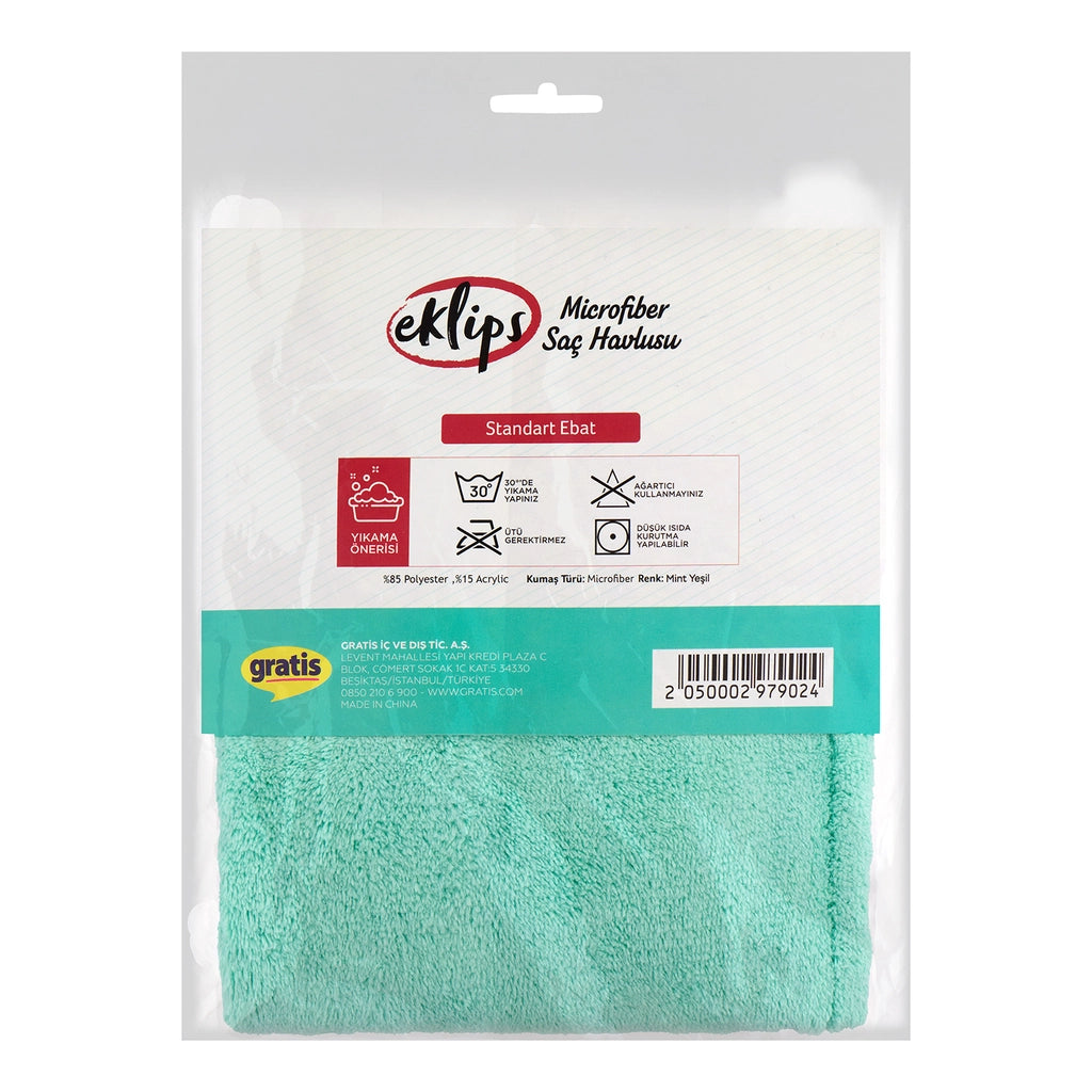 Eklips Mint Green Microfiber Hair Towel