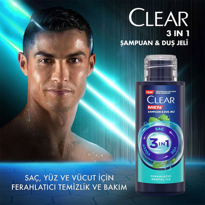 Clear Men 3in1 Refreshing Menthol Travel Size Shampoo &amp; Shower Gel 90 ml